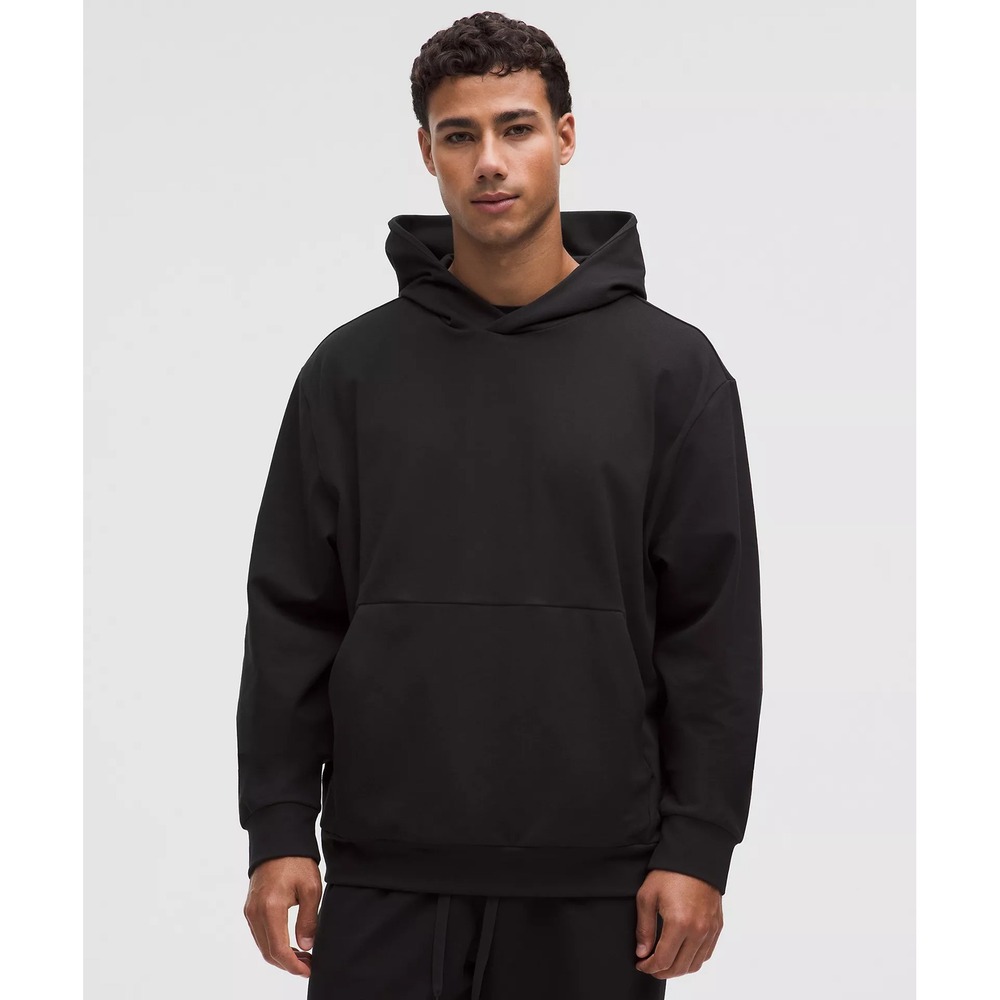 Lululemon-Men-Heavyweight Soft Jersey‎ Pullover Hoodie-Black
